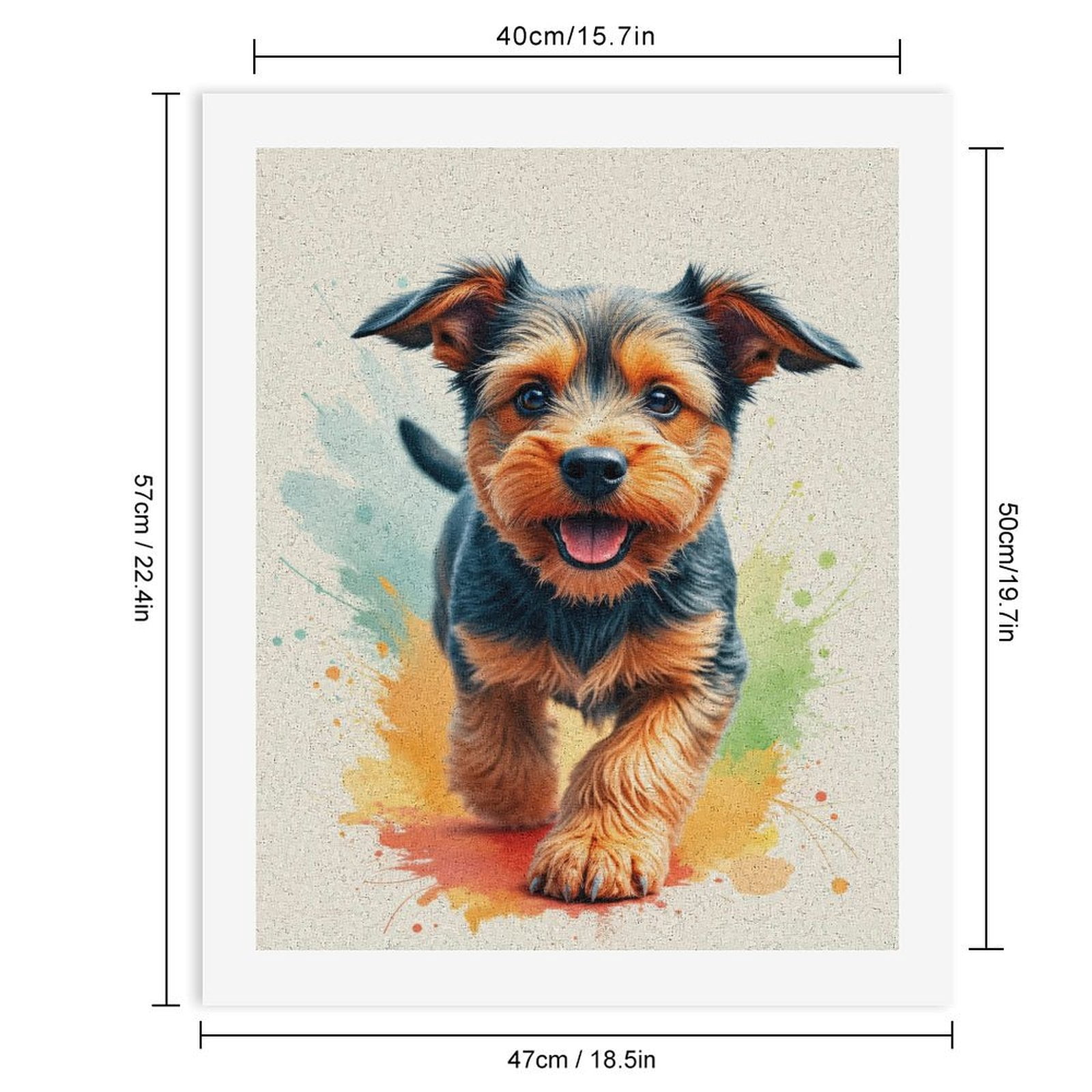 Paint By Numbers Kit for Adults Beginner - DIY Puppy Playful Portrait Art Vibrant Canvas Painting Kits for Adults, Frameless Paint By Number for Adults for Home Wall Decor 16x20 Inch