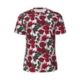 thumbnail image 5 of Wukai Rose Flowers Print Men's Short-Sleeved Mesh T-Shirt,Quick-Dry Short Sleeve Workout T-Shirt-Large, 5 of 8