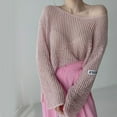 thumbnail image 5 of Women's Knitted Cover Up Sweater Top Casual Loose Hollow Out Meshes Long Sleeve Shirt Pullover Top 2024 Outfit, 5 of 9