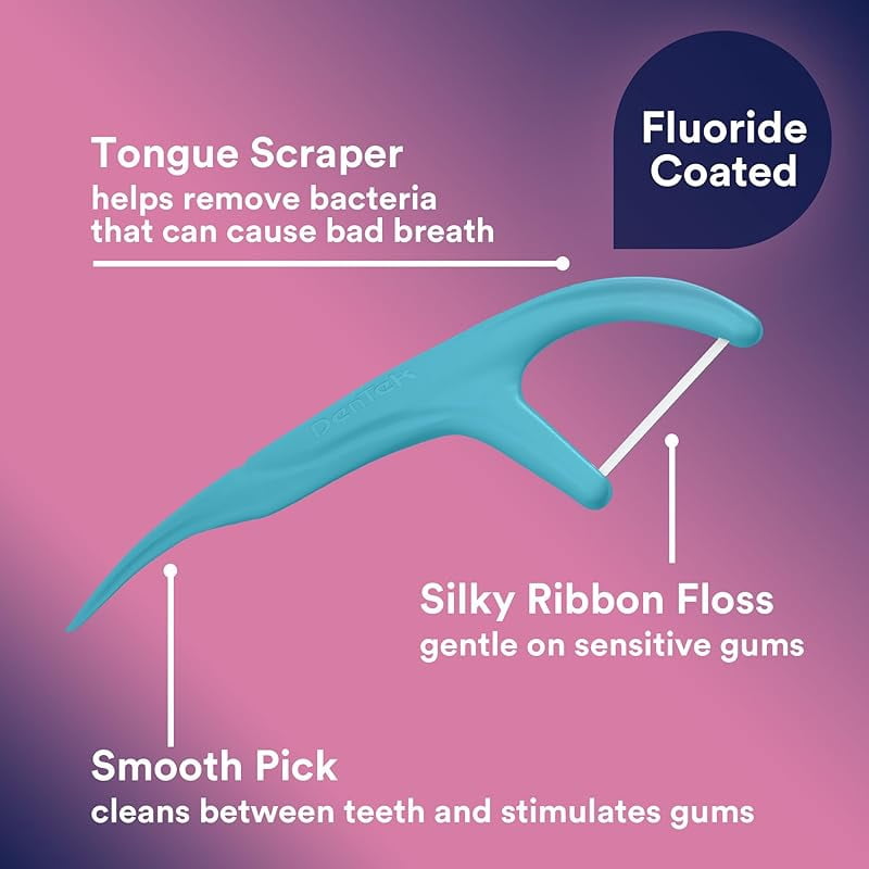 Comfort Clean Sensitive Gums Floss Picks, Soft & Silky Ribbon, 150 Count, 3 Pack