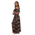 thumbnail image 2 of Riviera Sun Rayon Crepe Printed Maxi Dress for Women (Black - Floral, X-Large), 2 of 3