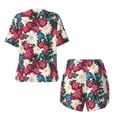 thumbnail image 5 of Kdxio Beautiful Flower Print Pajamas Sets for Women Short-Sleeved Pjs with Lounge Shorts Two Piece Sleepwear S-4XL, 5 of 9