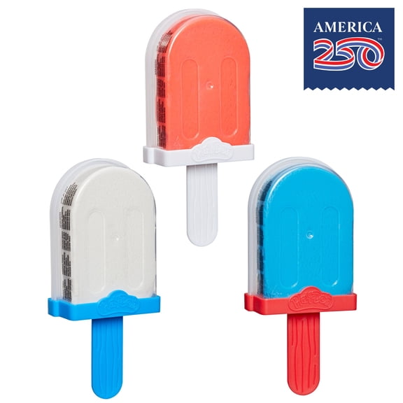 Play-Doh Summer Ice Pop Toy, 3 Ounces of Compound, Red, White or Blue, Kids Ages 2 and up