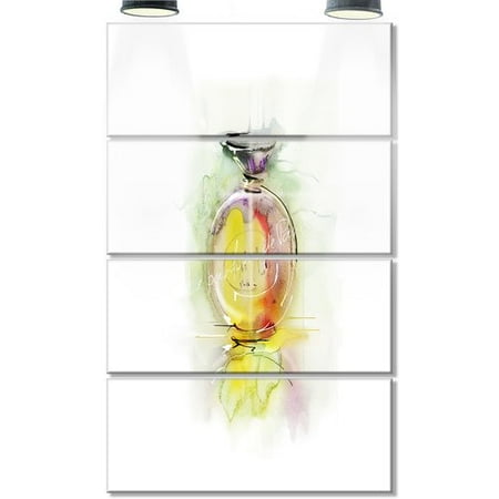 Metal Perfume Bottle - Design Art Perfume Bottle Watercolor' 4 Piece Painting Print on Metal Set