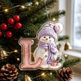 thumbnail image 2 of Purple Snowman Letter Ornament, Flat Acrylic Single Initial Pendant, Xmas Snowman Letter Hanging Decor for Christmas Tree, 2 of 7