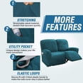 thumbnail image 3 of SUSUZI Recliner Sofa Covers 6-Pieces Stretch Loveseat Covers Anti-Slip Fitted 2 Seats Reclining Slipcovers Soft Velvet Furniture Protector, Navy Blue, 3 of 8