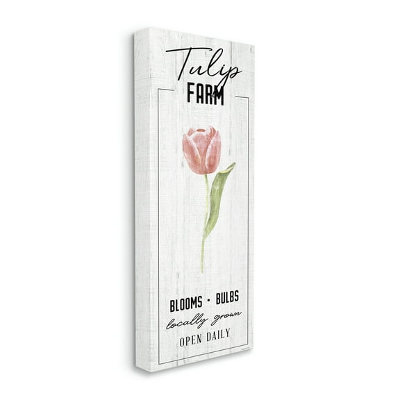 Stupell Industries Tulip Farm Pink Country Floral Locally Grown Blooms, 10 x 24, Designed by Kyra Brown