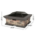 thumbnail image 3 of Noble House 29" Square Wood Gray Finish Concrete Fire Pit, 3 of 11