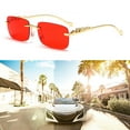 thumbnail image 2 of fastboy PC Comfortable And Stylish Rectangle Sunglasses For Daily Wear UV-proof And Non-deformable UV 400 Gradual Tea Color, 2 of 6