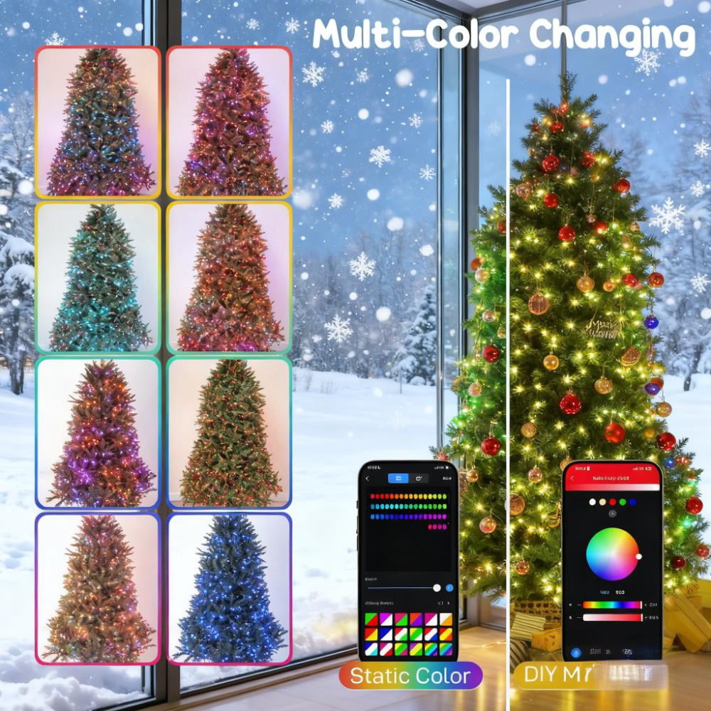 6ft Smart Bell-Shaped Christmas Tree 1602 Tips 448 Full-Spectrum RGB LED Lights App Remote Control Indoor Decor
