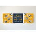 thumbnail image 1 of MuralMax Floral Mums Canvas Housewarming Wall Decor - Bless This Home & All Who Enter Canvas Inspirational Artwork - Gifts For Family & Friends Occasions - Set Of 3 - Color Navy - Size - 16x16, 1 of 5
