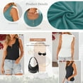 thumbnail image 3 of SUNBS Tank Tops for Women Summer Casual Camisole Tops Ribbed Sleeveless Henley Shirts Basic Clothing, 3 of 8