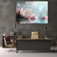 thumbnail image 5 of Mudket Zen Pink Lotus Flower with Candles and Butterfly Canvas Wall Art, Floral Wall Decor, Framed Ready to Hang Artwork for Living Room Bedroom Bathroom Spa - 12"L x 8"W, 5 of 10