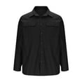 thumbnail image 5 of UVEASISHA Men's Denim Shirts Long Sleeve Button Up Shirts Vintage Washed Work Shirt Cowboy Casual Western Jean Tops with Pockets Black XL, 5 of 7
