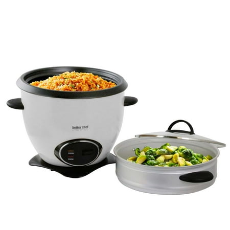 Better Chef 10-Cup Rice Cooker With Food Steamer Attachment