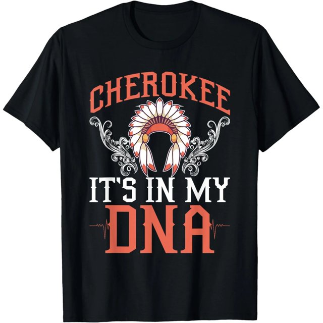 Playera de Mujer Cherokee Mi ADN Nativos Americanos Diseño, Talla Extra Grande S-271XL