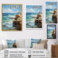thumbnail image 4 of Designart "Horizon Perch for Seagulls I" Coastal Framed Wall Art - Coastal Blue Coastal Windows Living Room Framed Canvas Art, 4 of 6