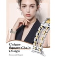 thumbnail image 7 of Wearlizer Metal Band Compatible with Samsung Galaxy Watch 9/8 40mm 44mm & Watch 8 Classic 46mm, Dressy Stainless Steel Chain Bracelet Band for Women, No Gap Adjustable Strap, 7 of 7