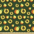 thumbnail image 1 of Fruits Fabric by the Yard, Food Themed Pattern of Apricots as Whole and Half in Continuous Pattern, Decorative Upholstery Fabric for Chairs & Home Accents, Emerald and Multicolor by Ambesonne, 1 of 5