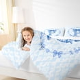 thumbnail image 4 of Erosebridal Girls Blue Bowknot 7pcs Bedding Comforter Set,Blue Letter P Monogrammed Queen Bedding Sets For Girls Kids,Reversible, 4 of 7