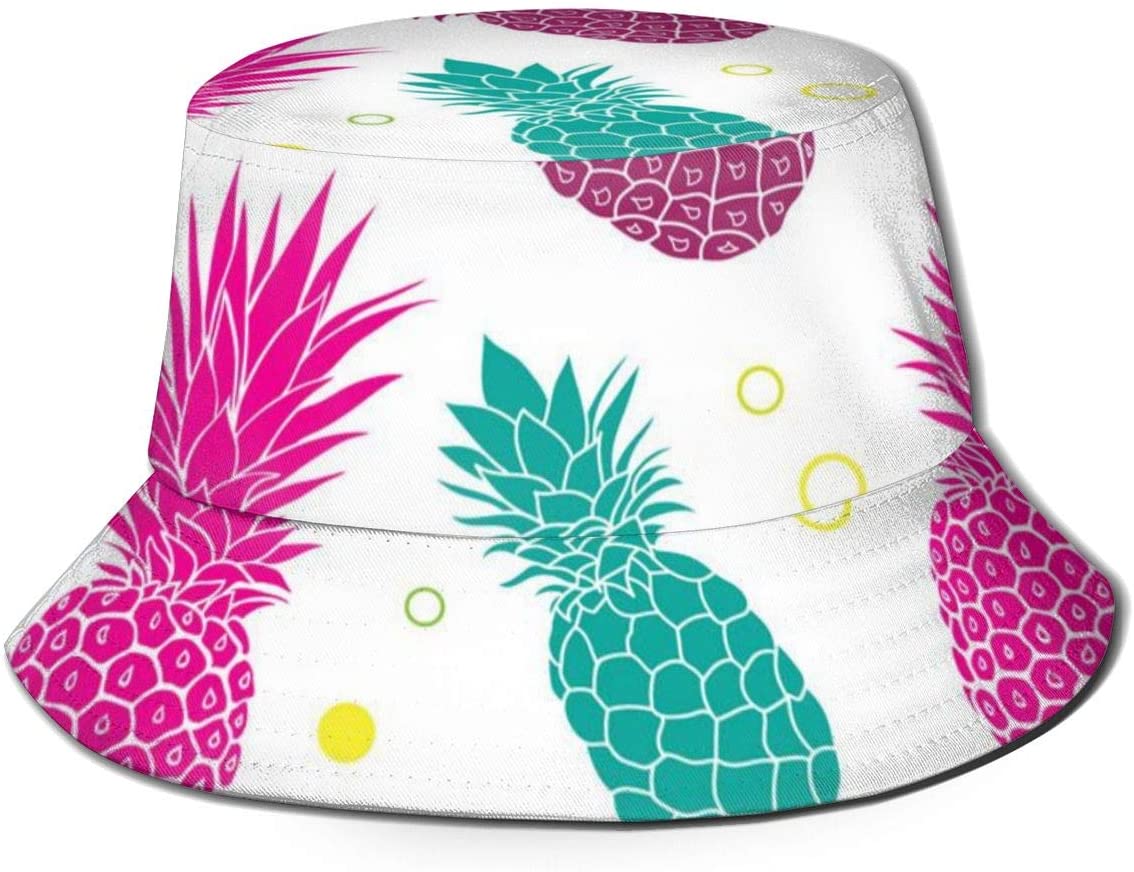 Unisex-Adult Fisherman Hat Green Pink 