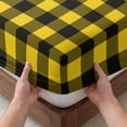 thumbnail image 3 of Queen Size Fitted Sheet Set - Black Yellow Plaid 3 Piece Bedding Sets 16" Deep Pocket Fitted Sheet with 2 Pillowcases, Retro Country Buffalo Check Gingham Brushed Microfiber Hotel Luxury Bed Sheets, 3 of 9
