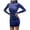 Blue, variant on Frostluinai Fall Dresses For Women 2022 Homecoming Dresses Fashion Women'S Casual Long Sleeve Solid Ladies Golden Velvet Half High Collar Slim Dress