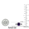 thumbnail image 4 of Dazzlingrock Collection 7mm Cushion Amethyst & Round White Diamond Halo Split Shank Engagement Ring for Women (0.25 ctw, Color I-J, Clarity I2-I3) in 925 Sterling Silver, Size 6, 4 of 5
