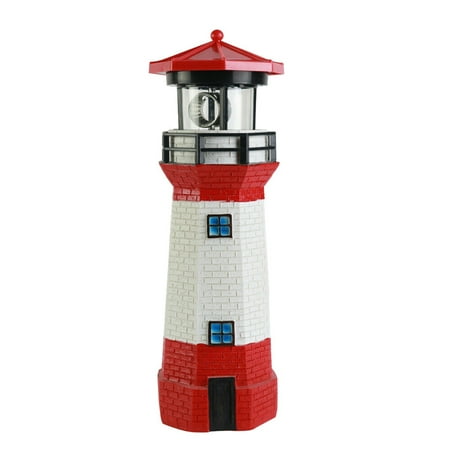 

Tiitstoy -Lighthouse Solar LED Light Outdoor Yard Rotating Beam Sensor -Beacon Lamp