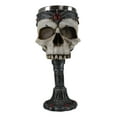 thumbnail image 2 of Medieval Cursed Skull With King Crown Diadem Gems Gothic Wine Goblet Chalice Cup, 2 of 9