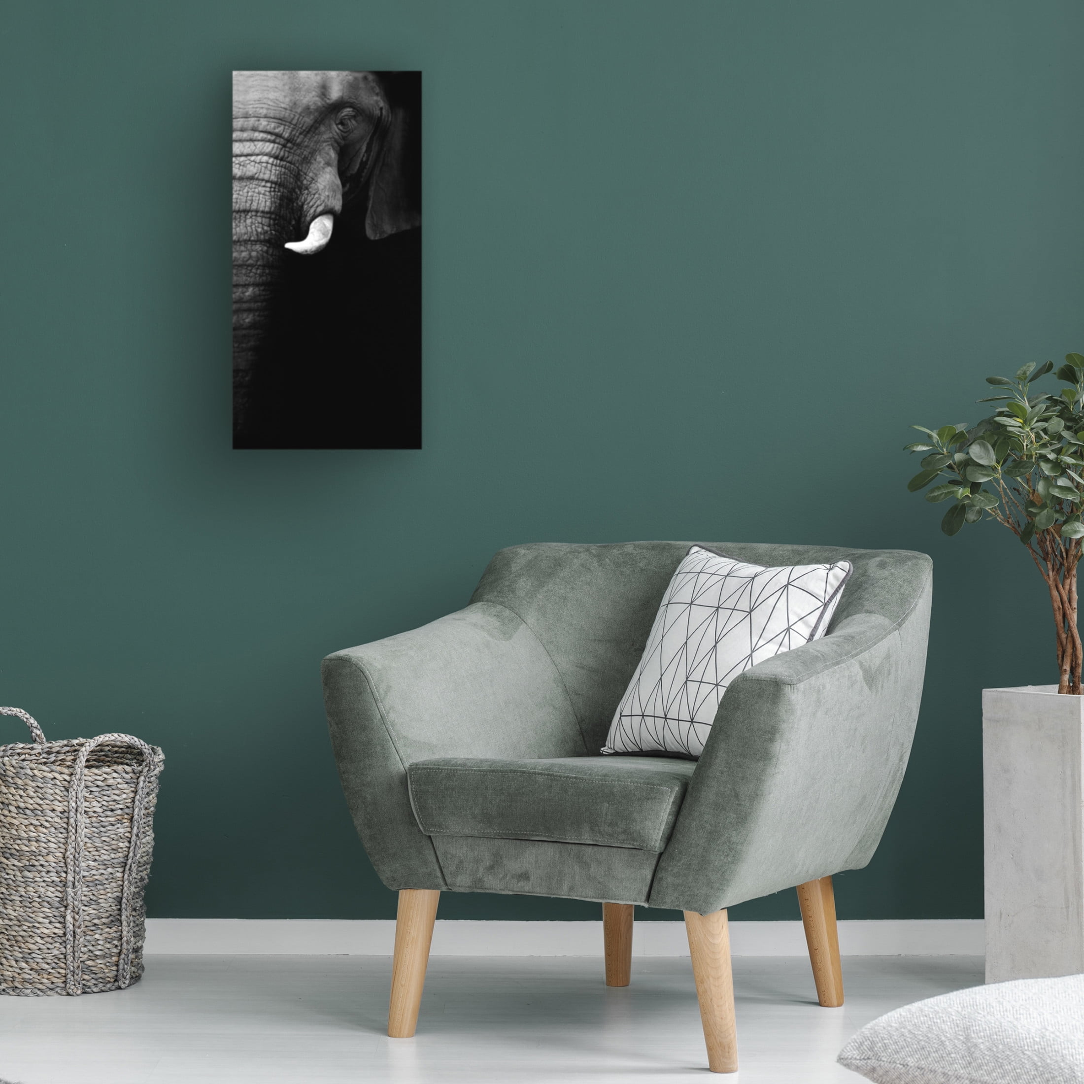 Canvas Wall Art - WildPhotoArt  'Elephant Portrait' Wall Art for Living Room, Bedroom, or Office D?cor by Trademark Fine Art - 10 x 19 Inches