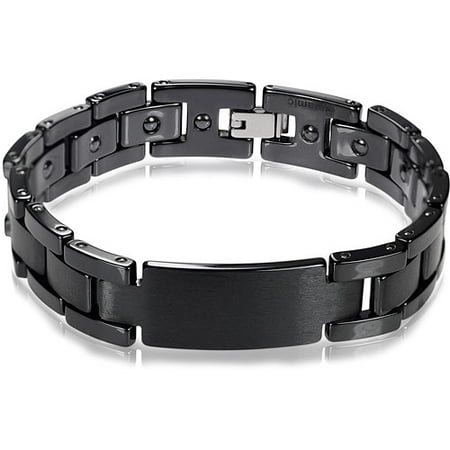 Daxx Men's Ceramic Brushed ID Bracelet, 8"