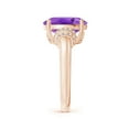 thumbnail image 3 of ANGARA Natural 4.3 Ct. Amethyst with Diamond Classic Ring in 14K Rose Gold for Women (Ring Size: 10.5), 3 of 10