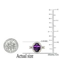 thumbnail image 4 of Dazzlingrock Collection 10X8mm Oval Amethyst & Round White Diamond Halo Style Engagement Ring for Women (0.40 ctw, Color I-J, Clarity I1-I2) in 18K Rose Gold, Size 7.5, 4 of 5