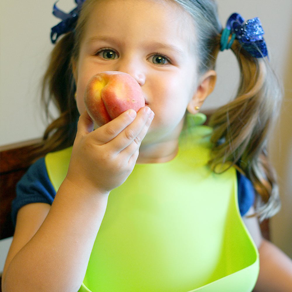 Comfortable Soft Baby Bibs Keep Stains Off Set of 2 Colors Lime Green/Turquoise Waterproof Silicone Bib Easily Wipes Clean Spend Less Time Cleaning After Meals with Babies or Toddlers