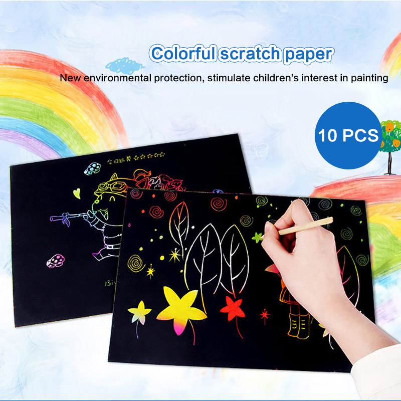 Magic Kids Rainbow Scratch Art Painting Book Scratching Paper EducationToys KERDEJAR Libro di Pittura Magic Kids Rainbow Scratch Art Painting Book Scratching Paper EducationToys KERDEJAR Libro di Pittura
