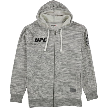 Reebok Mens Fight For Yours Hoodie Sweatshirt, Grey, Small