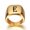Golden E, variant on Stainless Steel Signet Blank Plain Ring Band High Polished Gold Tone