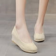 thumbnail image 2 of ZTTD Fashion Women Summer Slip-On Comfortable Wedges Shoes Beach Round Toe Breathable Sandals Beige, 2 of 9