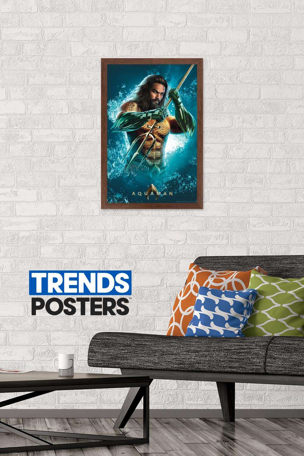 DC Comics Movie - Aquaman - Trident Wall Poster, 14.725" x 22.375", Framed