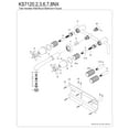 thumbnail image 3 of Kingston Brass KS7127NX Hamilton Double-Handle 3-Hole Wall Mount Bathroom Faucet in Brushed Brass, 3 of 5