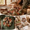 thumbnail image 5 of Christmas Wreath DIY Kit for Front Door, Fabric Patchwork Christmas Wreath Craft Set, Artificial Greenery Wreath with Hanger, Porch Window Wall Ornament, Indoor Outdoor Christmas Holiday Decor, 5 of 8