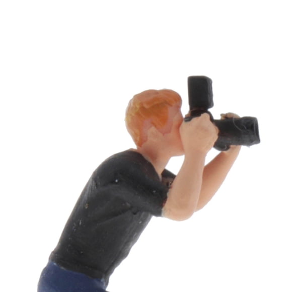 Dalazy Mini 1:87 Diorama Photographe Personnes Poupée Bâtiment Parc Ferroviaire Disposition Accs Noir Demi-Squat