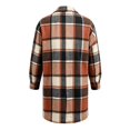 thumbnail image 3 of Mineart Men's Plaid Trench Coat Lapel Collar Mid Long Jacket Winter Outwear, 3 of 6