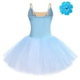 thumbnail image 3 of IBTOM CASTLE Ballet Dance Dress for Women Sleeveless Shiny Rhinestone Decorated Tulle Tutu Skirt Dancewear S Blue, 3 of 6
