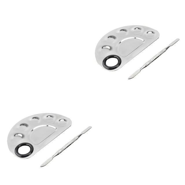 Jumpingount Paleta de mezcla de maquillaje Mejora la velocidad A prueba de óxido Durable Reutilizable Sólido Flexible Cosméticos Paletas para Tipo 6 2Conjunto