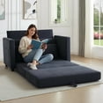 thumbnail image 4 of GAOHAPY 52" Loveseat Sleeper Sofa Bed,2 in 1 Convertible Floor Sofa Bed for Small Spaces,Pull Out Couch with Deep Seat,2 Pillows and Solid Frame Floor Couch for Living Room,Apartment, 4 of 9