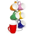 thumbnail image 3 of Lexi Home Ceramic Color 12 Oz. Mug set With Metal Tree Stand Rack - Multi Colors, 3 of 6