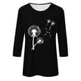 thumbnail image 4 of Plebaso Hauts pour Femmes Manches 3/4 Chemises Imprimées Décontractées Tuniques Col Rond Blouses pour Femmes, 4 of 4