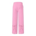 thumbnail image 7 of Pants for Women Autumn Casual Wide Leg Bow Tie Printed Relaxed Fit Sports Loose Comfortable Sweatpants for Women, 7 of 7